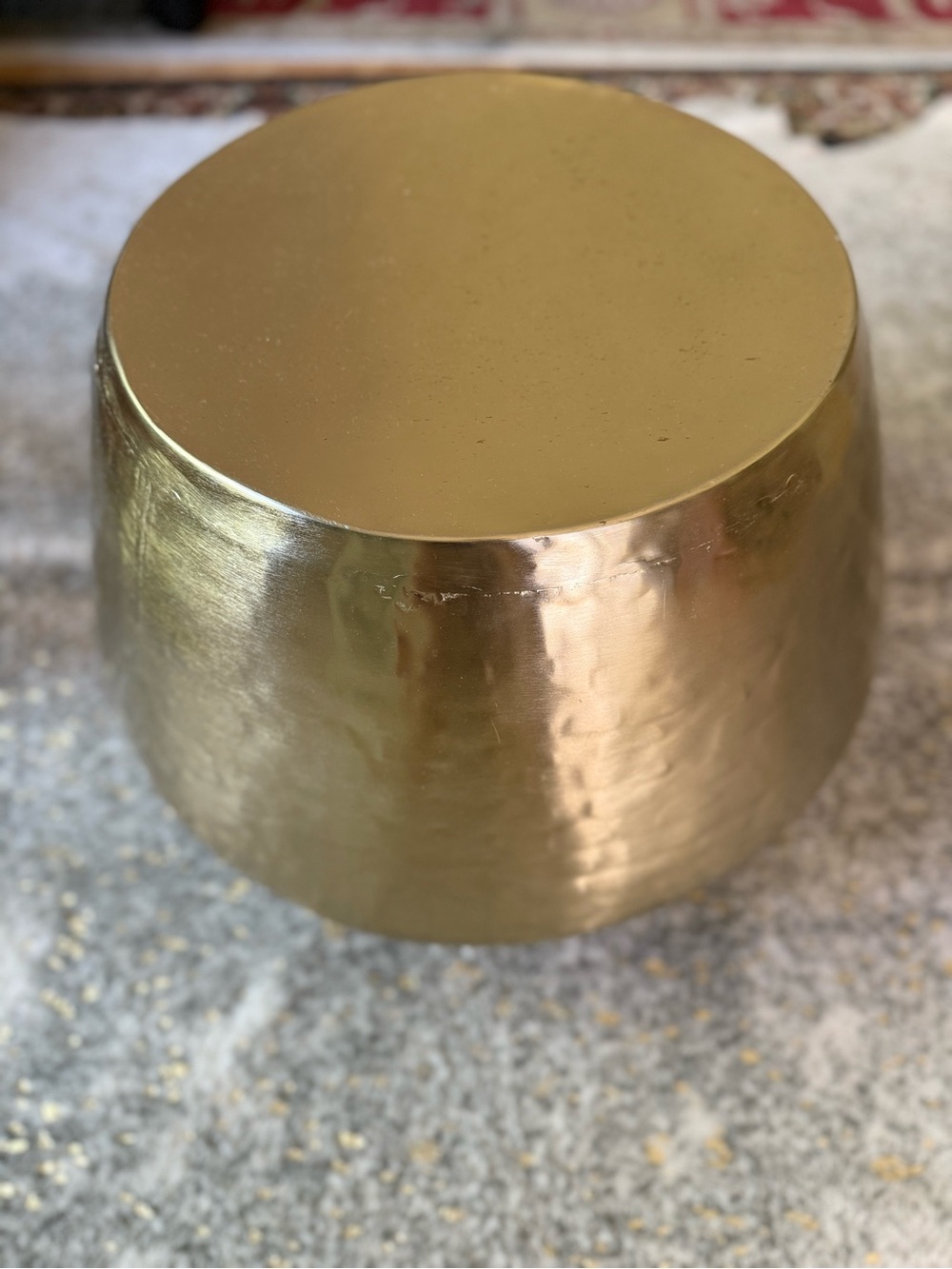 Metallic Round Accent Stool / Table - Gold Tone 14 ‘W from top & 62bottom x16 T